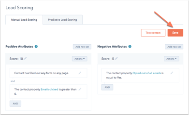 HubSpot lead scoring